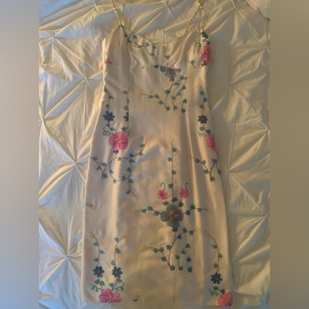 Gorgeous Nanette Lepore Silk Flower Dress with Gold Detailing